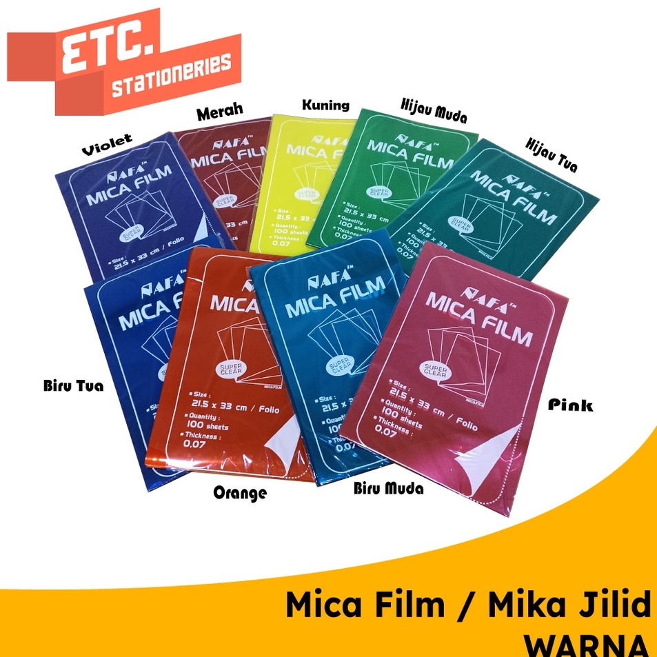 

Harga Promo Mica Film Folio Mika Jilid Folio Warna 1 SHEET NAFA
