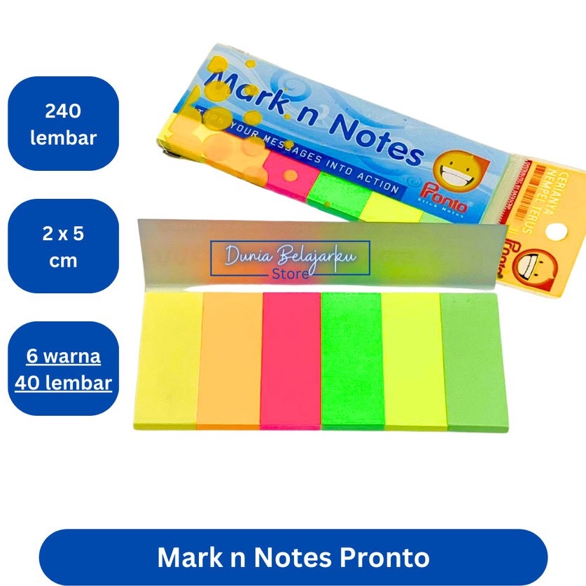 

Ready Terlaris Sticky Note Mark n Notes Pronto 6 Warna Post It Memo Penanda Buku