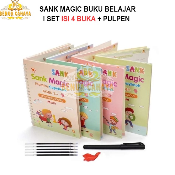 

Pasti Irit Sank Magic Buku 1Set Isi 4 BukuPulpen Edukasi 3D Belajar Menulis Anak TK PAUD Angka Huruf