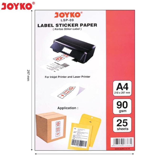 

Super Quality Label Sticker Paper A4 JOYKO LSP9Kertas Stiker Label LSP9 25 Sheet