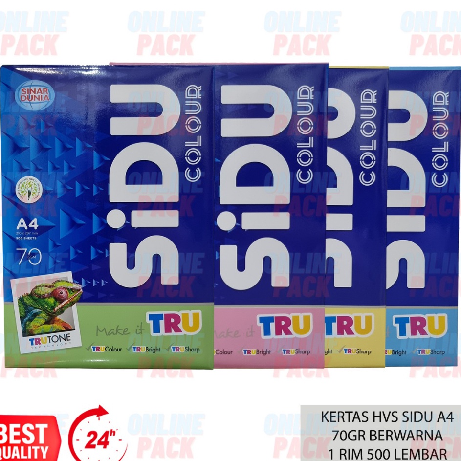 

Borong Produk KERTAS HVS SIDU A4 7GR BERWARNA PINK HIJAU KUNING BIRU MERAH MUDA 7 GSM GRAM 1 RIM 5 LEMBAR ROSE LAGOON CREAM OCEAN COLOUR TRU CERAH TAJAM COPY LASER FAX INKJET