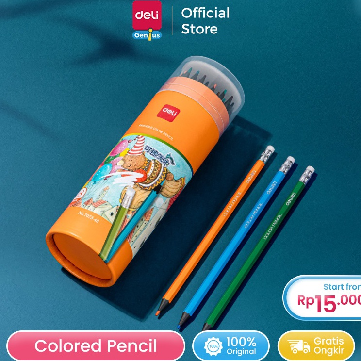 

Borong Sekarang Deli Erasable Colored Pencil Pensil Warna dapat di hapus Warna Terang 773