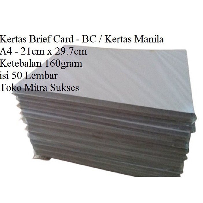 

Buruan Bayar 5 Lembar Kertas Brief Card BC Kertas Manila 16gram A4