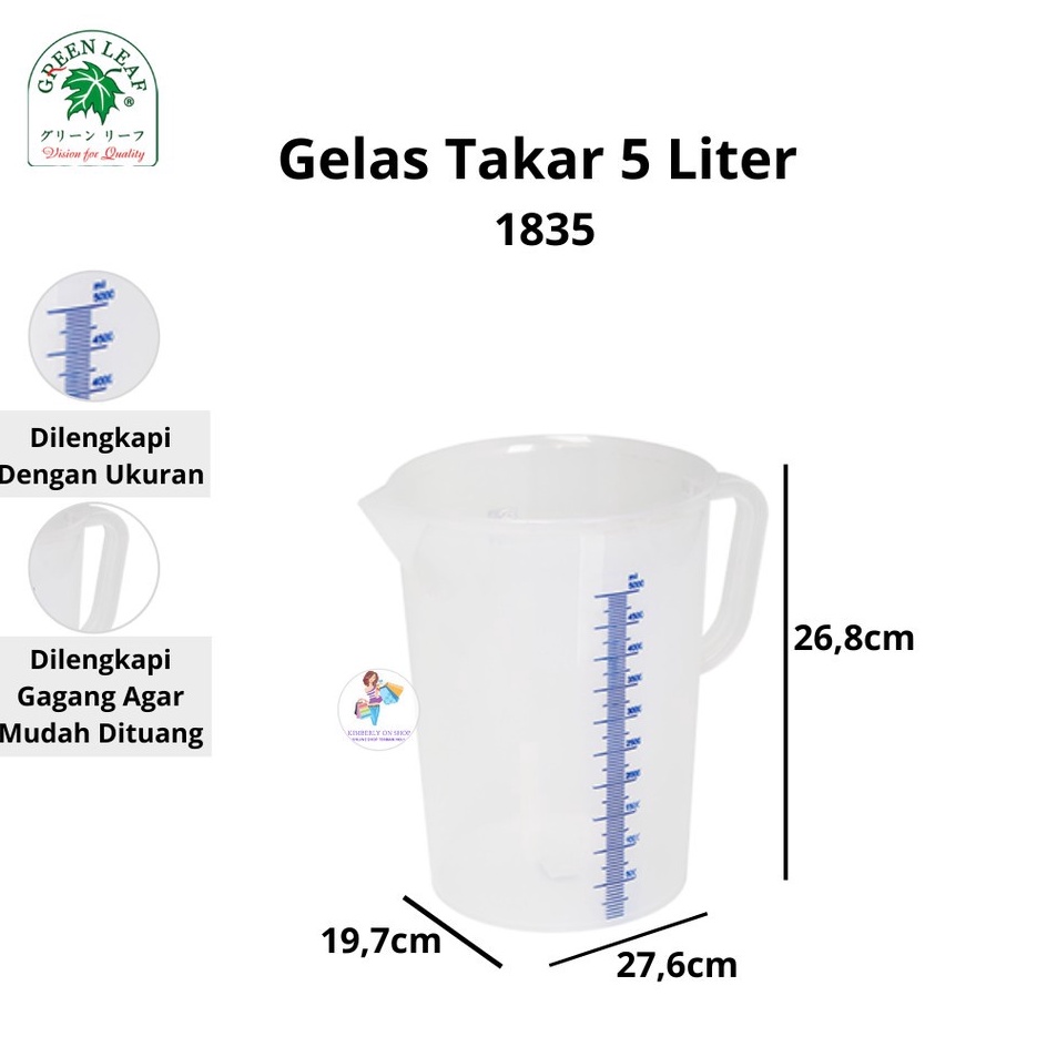 Gelas Ukur Takar 5 Liter 1835 Green Leaf