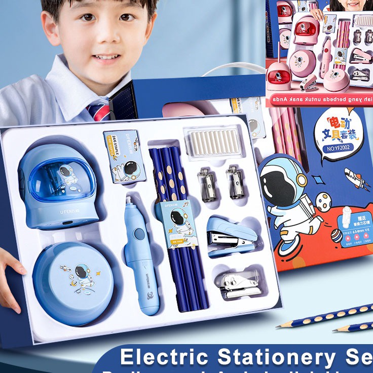 

Kualitas Tinggi Electric Stationery Set Set Alat Tulis Elektrik Rautan Penghapus Vacuum Pensil 11 in 1Set Alat Tulis Elektrik