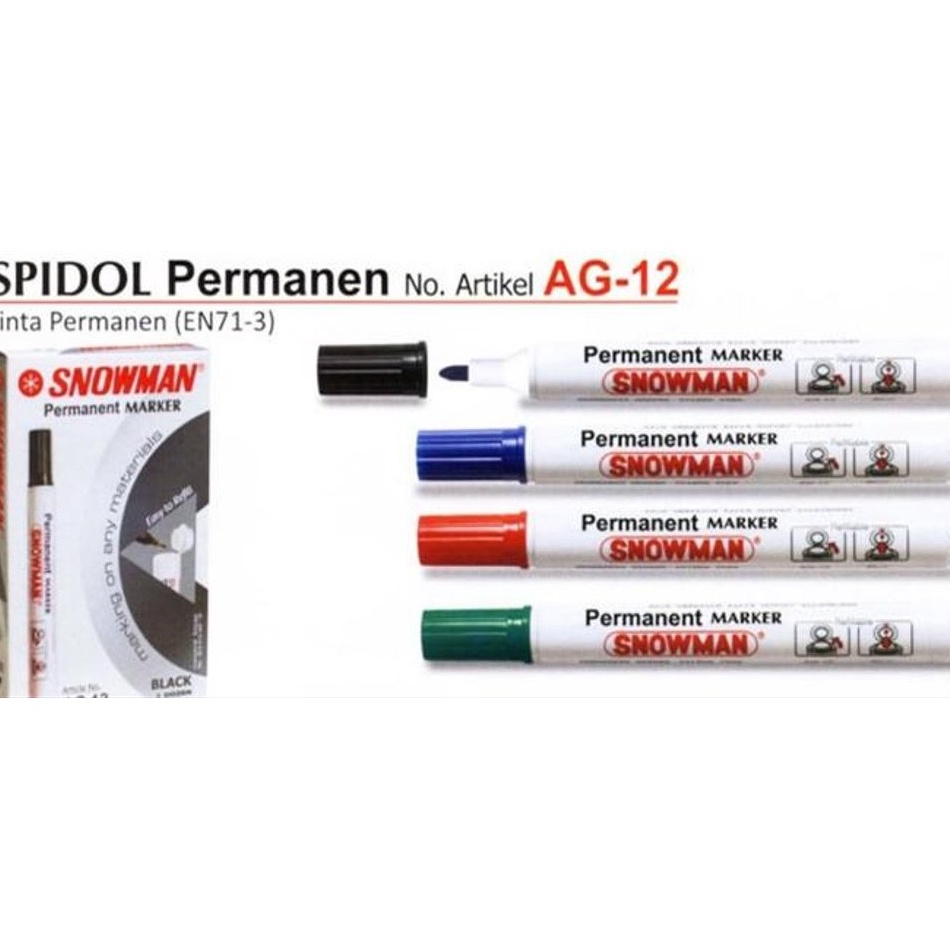 

KODE Q34K Spidol Permanen Snowman AG12 LUSIN