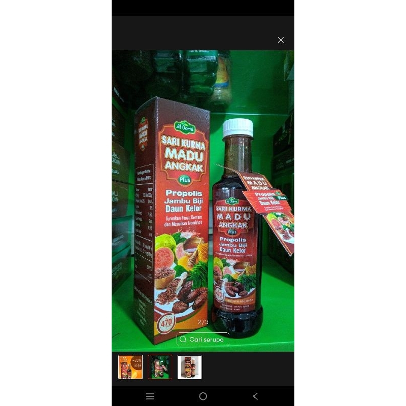 

madu sari kurma Angkak Alqorni plus daun kelor, jambu biji, propolis