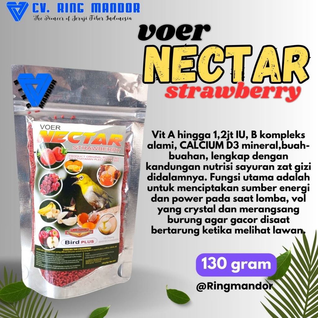 Voer Nectar Pakan Burung pur Pleci/pakan Pleci/Makanan Burung Pleci