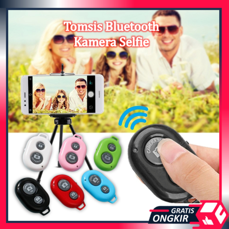 Gratis Ongkir - 5450 Tomsis Bluetooth Kamera Selfie / Remote Shutter Kamera HP Android IOS