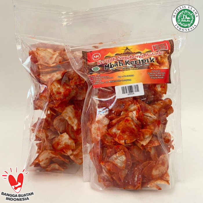 

Keripik Singkong Balado Rujak Pedas Manis Merk mbah Keripik Snack Singkong
