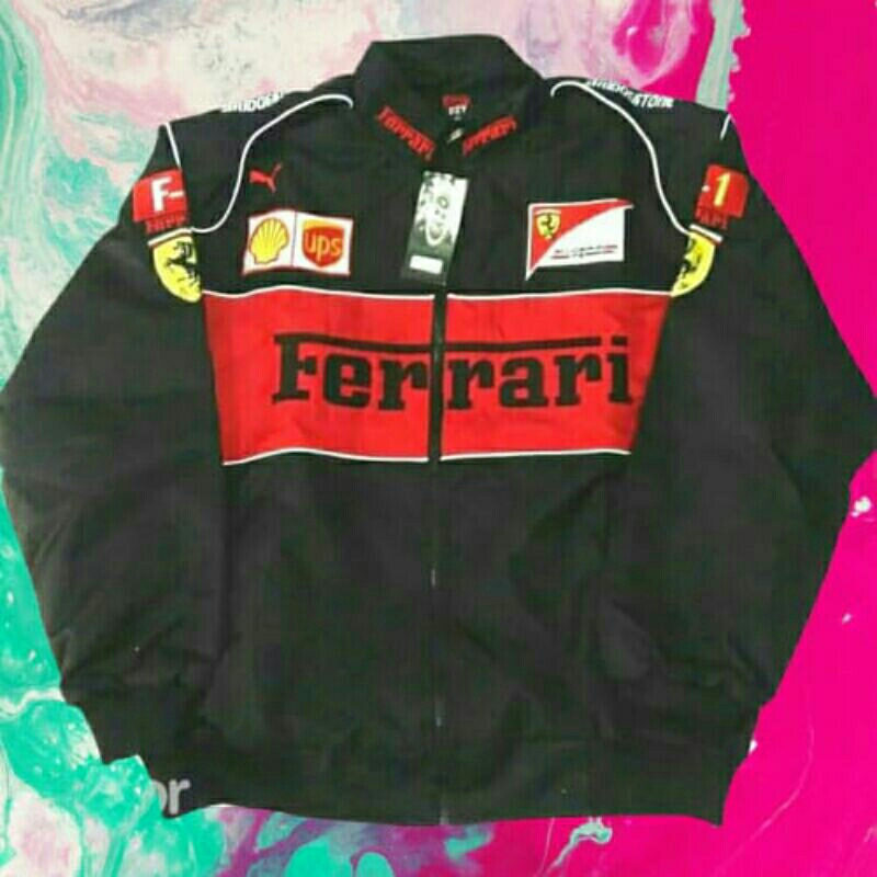 Jaket Ferrari F1 Vintage Black Series - Nascar Racing Jacket