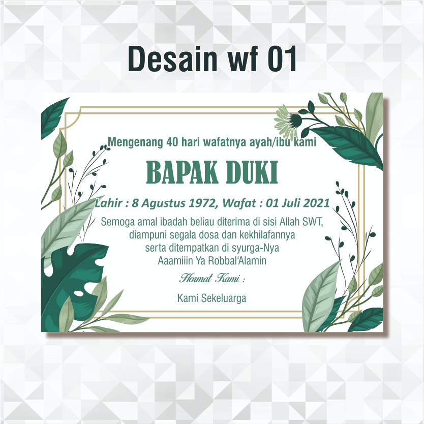 

Stiker Kotak Nasi / Tahlil Pengajian Mengenang Wafatnya 40 hari