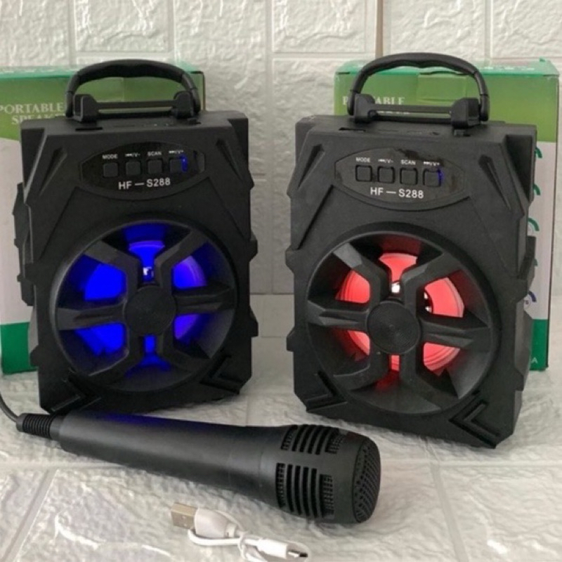 Speaker Bluetooh HF-S288 + Mic Karaoke
