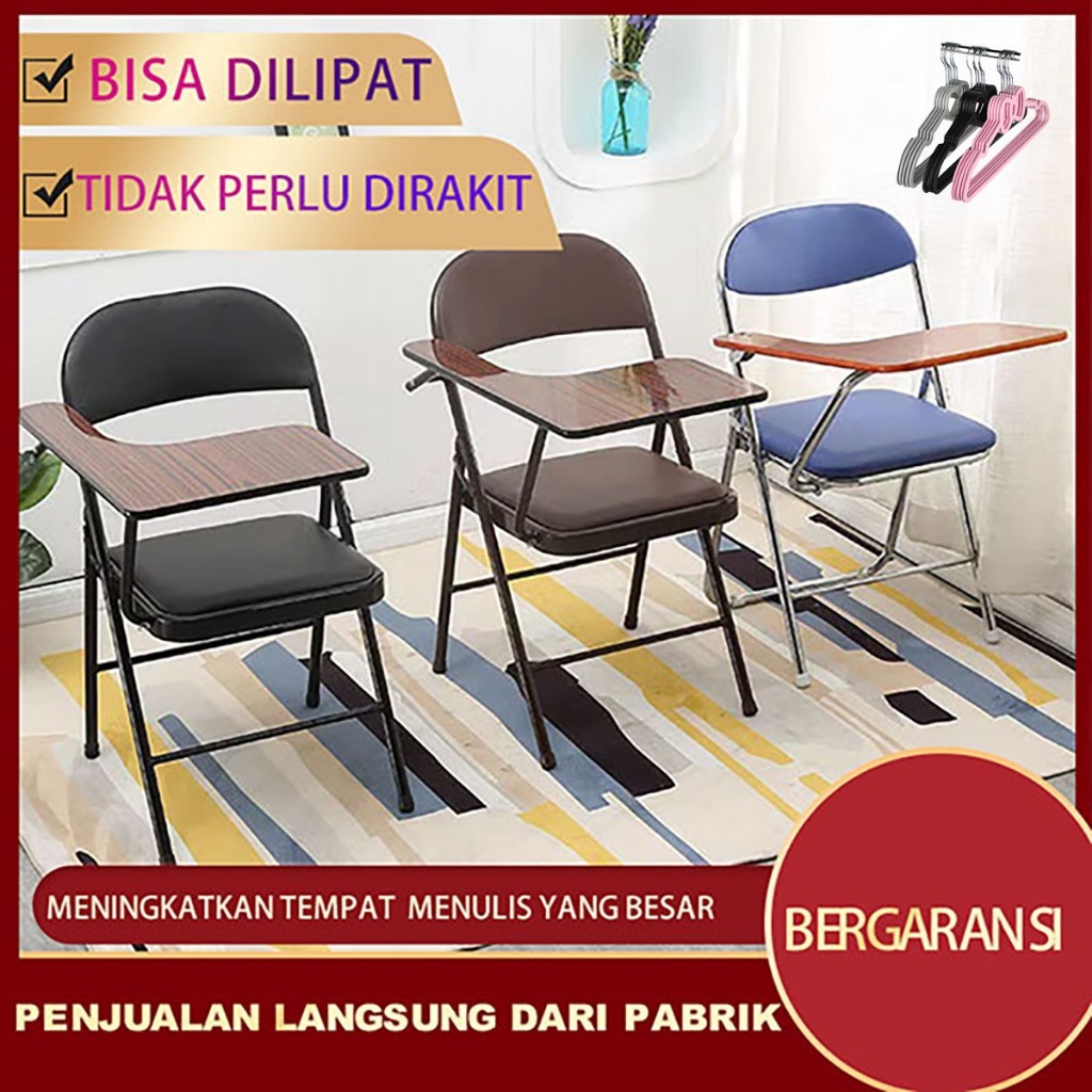 JOLLY FURNITURE Kursi kuliah hitam , kursi lipat belajar , kursi kampus , kursi lipat simple kursi