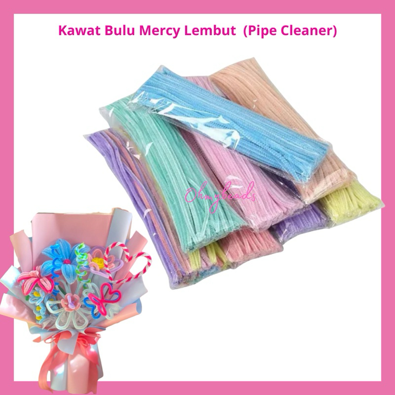 Kawat Bulu Mercy Halus 10pcs / Pipe Cleaner / Kawat Bunga (Sepuluh Biji)