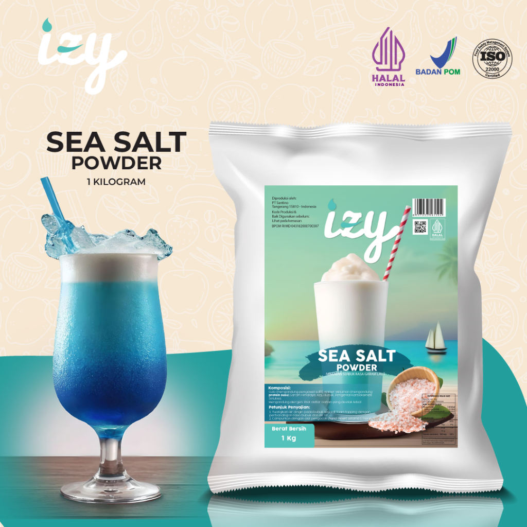 

Izy Premix Powder Sea Salt - Bubuk Minuman Topping Garam Laut 1 Kg