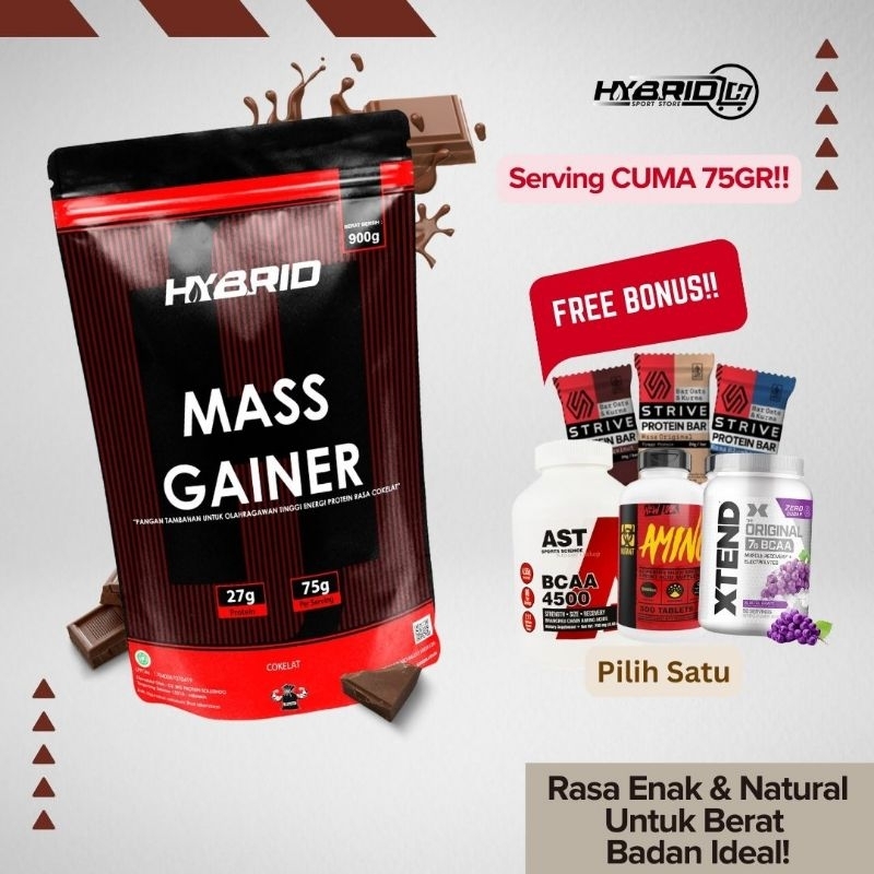 Hybrid Mass Gainer 2 lbs Cokelat/Cappucino suplemen fitness gym olahraga
