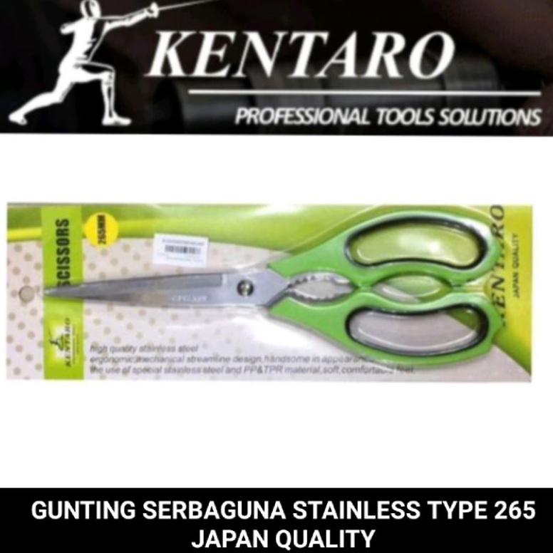 

KODE F48Z gunting serbaguna stainlesteel type 265 ant karat Kentaro Japan quality
