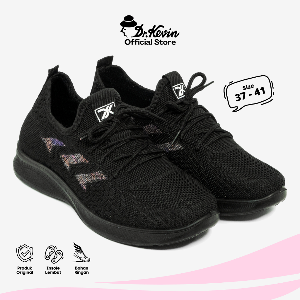Dr. Kevin Sepatu Olahraga Sport Wanita Sneakers Rajut Bertali 589-077