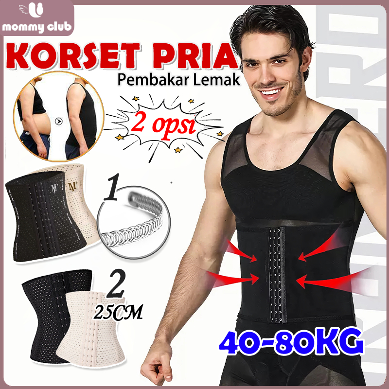 Korset Pria Pelangsing perut menegapkan punggung memperbaiki postur tubuh dan meratakan dada 88213