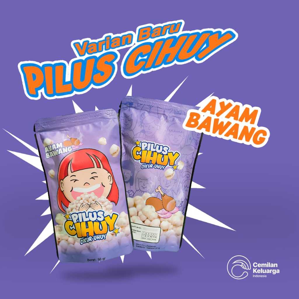 

CEKELIN PILUS CIKUR UHUY (PILUS CIHUY)-CEMILAN PILUS RASA AYAM BAWANG 50GR