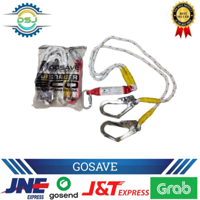 

Safety Lanyard Double Big Hook Absorber Gosave + Carabiner