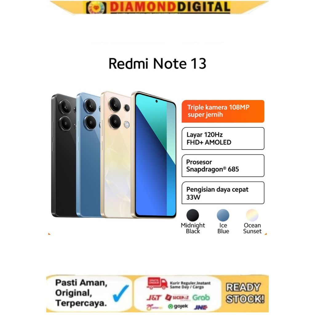 Xiaomi Redmi Note 13 Ram 8/256GB AMOLED Snapdragon 685 - Garansi Resmi