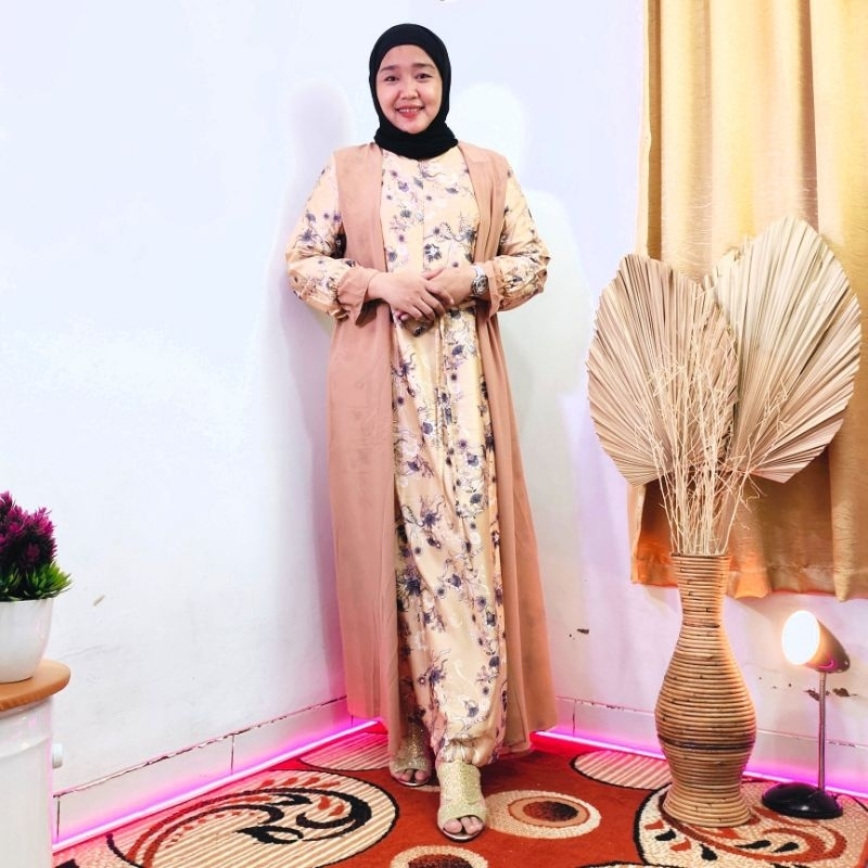 Baju Gamis Busana Wanita Muslim Atasan Cewek Bahan Dior Silk mix Ceruti Premium