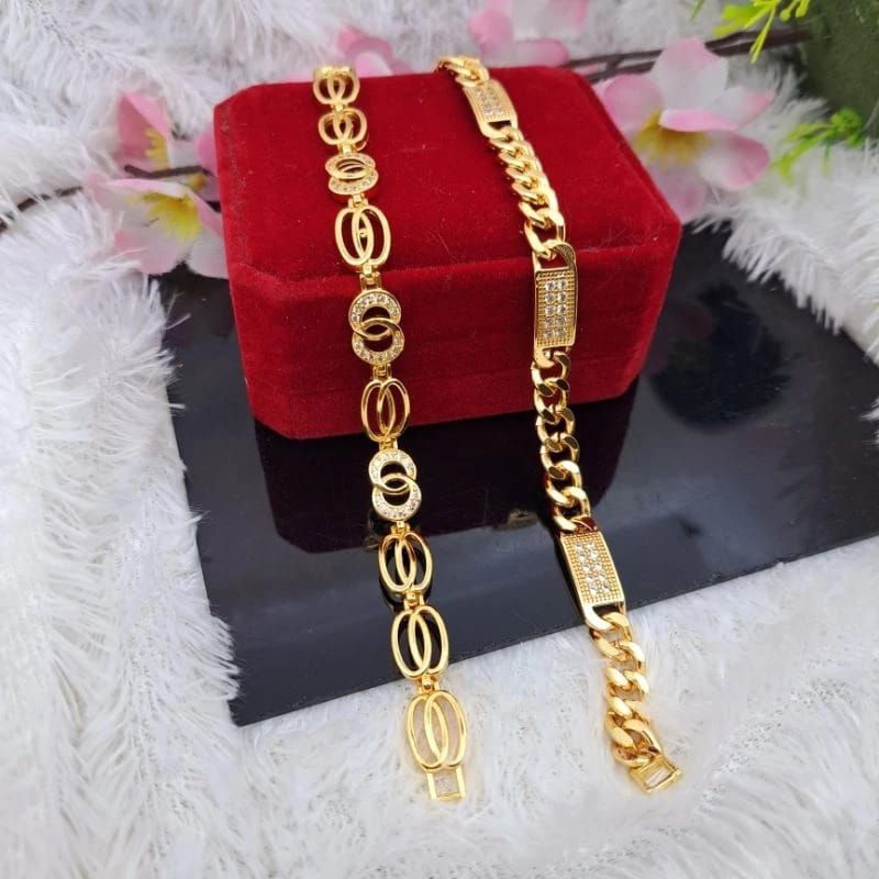 gelang rantai plat xuping lapis emas