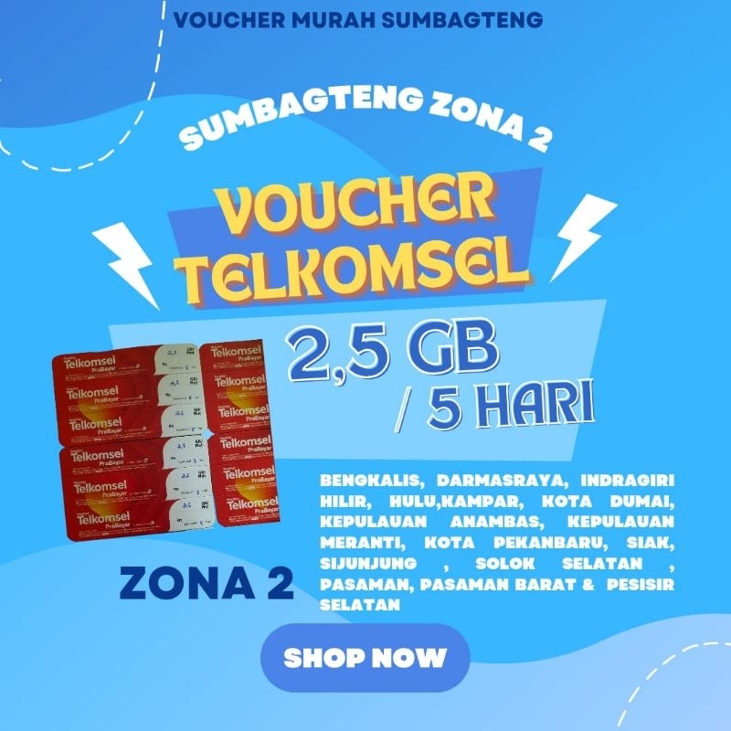 Voucher Telkomsel Sumbagteng Zona 2