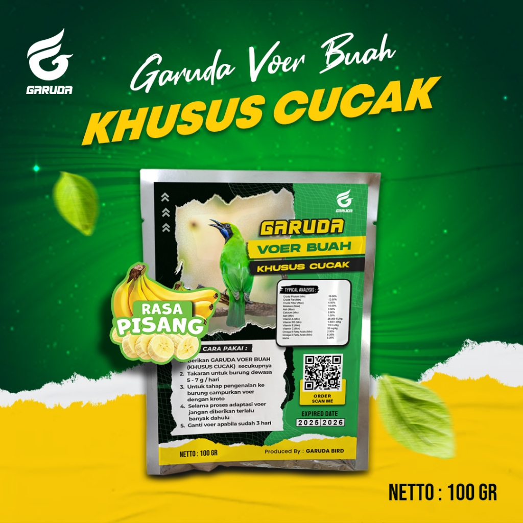 VOER KHUSUS BURUNG PEMAKAN BUAH | CUCAK | VOER HARIAN | VOER NUTRISI KOMPLIT  | GARUDA VOER KHUSUS C