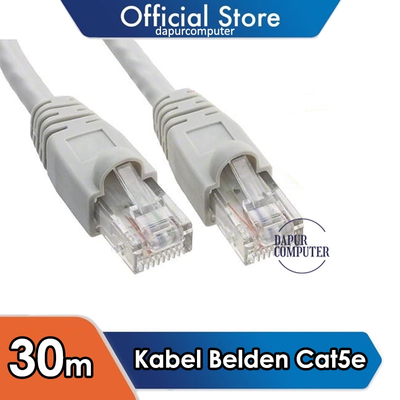 kabel lan 30 meter cat 5e belden jaringan internet wifi terbaik