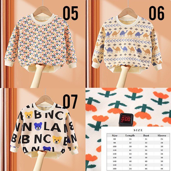 LKM504 Baju Lengan Panjang Cotton Baju Anak Atasan Cewek Cowok Outerwear Sweater Kardigan Atasan Len
