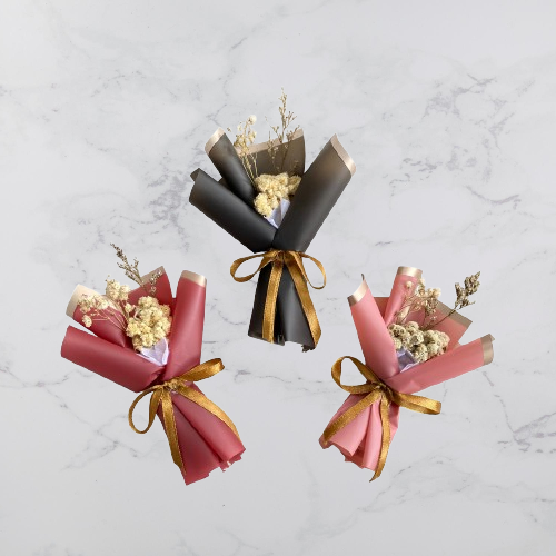 Buket Bunga Kering Dried Flower ECB Size Mini Type List Gold