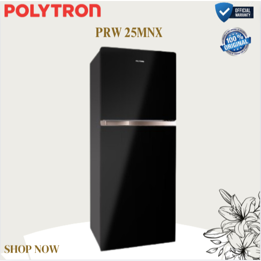 POLYTRON Kulkas 2 Pintu Belleza Jumbo PRW 25MNX 240L/PRW25MNX/PRW-25MNX/PRW 25MNX/ORIGINAL GARANSI
