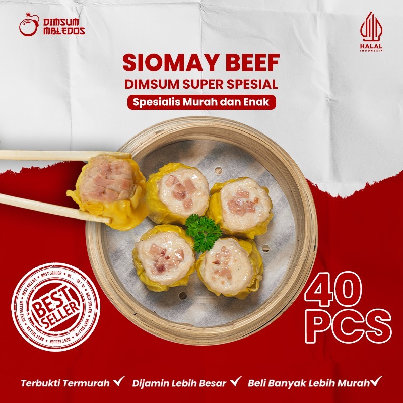 

Dimsum Siomay / Somay Beef / Daging Sapi Isi 40 Pcs - Frozen Food Halal Mbledos Super Premium Grosir Pack