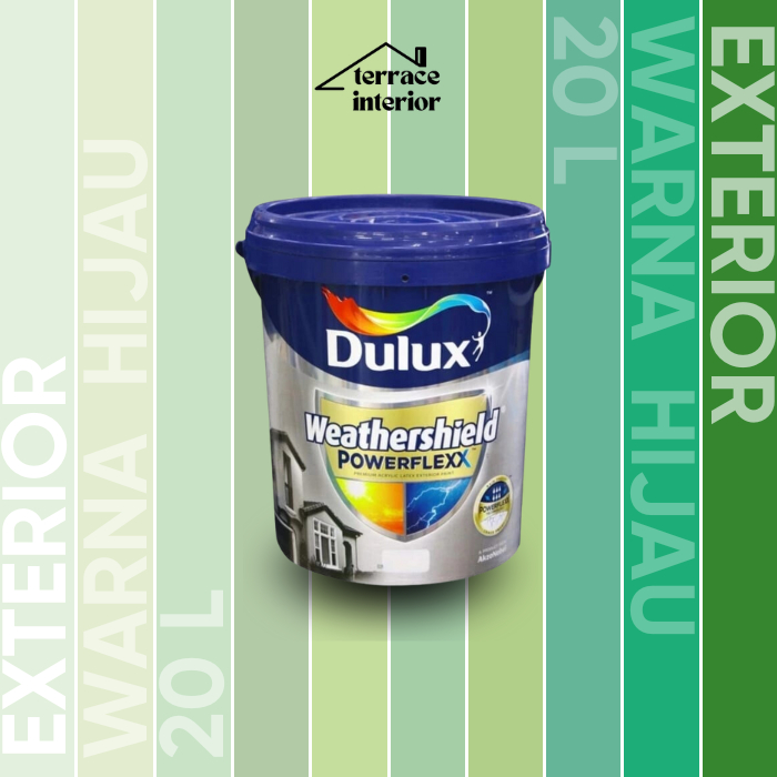 Cat Tembok Dulux Weathershield Powerflex Exterior 20 L Hijau Gloss
