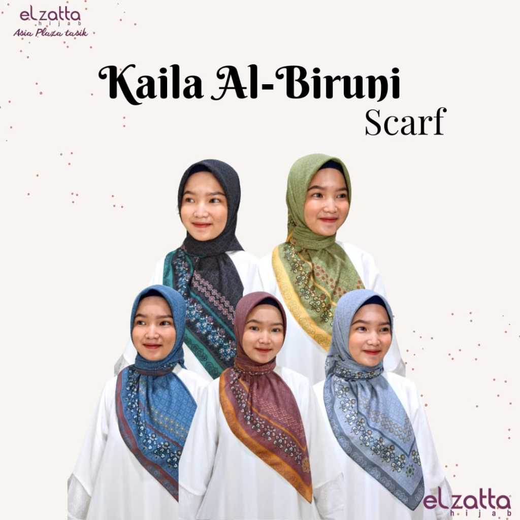 SCARF ELZATTA HIJAB MOTIF Elzatta Kaila Al-Biruni KERUDUNG segiempat Motif elzatta