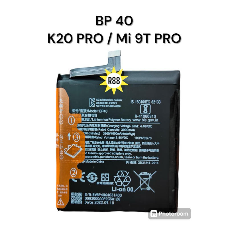 Baterai BP-40 Mi 9T Pro Baterai Xiaomi K20 Pro Batre Original BP-40 Mi 9T Pro Redmi K20 Pro