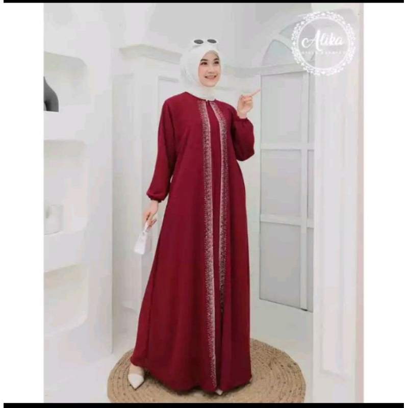 gamis abaya ceruty baby doll.. kusus warna maroon