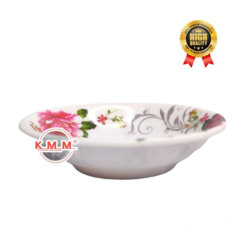 Piring Sambal Melamin - Piring Motif Bunga - Piring kecil - Piring Saos