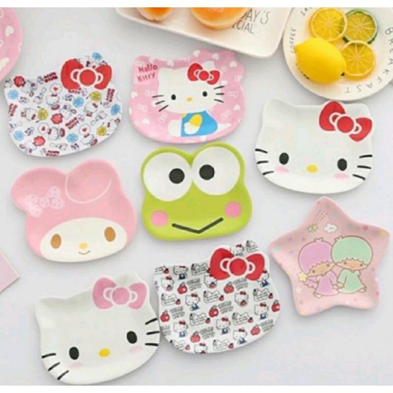piring kecil melamin hellokitty karakter doraemon