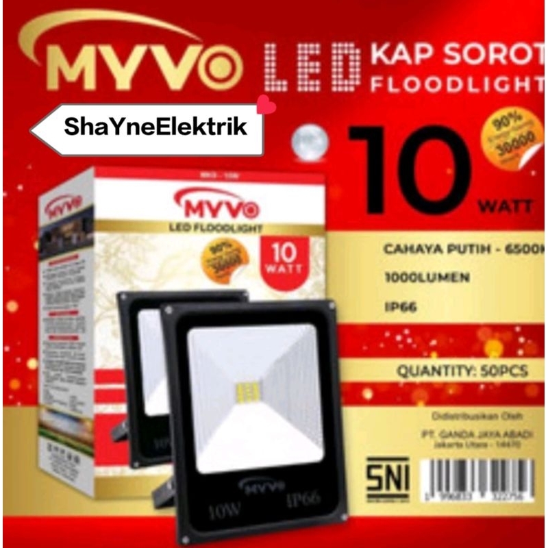 KAP SOROT LED 10 WATT / KAP SOROT MURAH 10 WATT / LAMPU TEMBAK MYVO 10 WATT MYVO MURAH