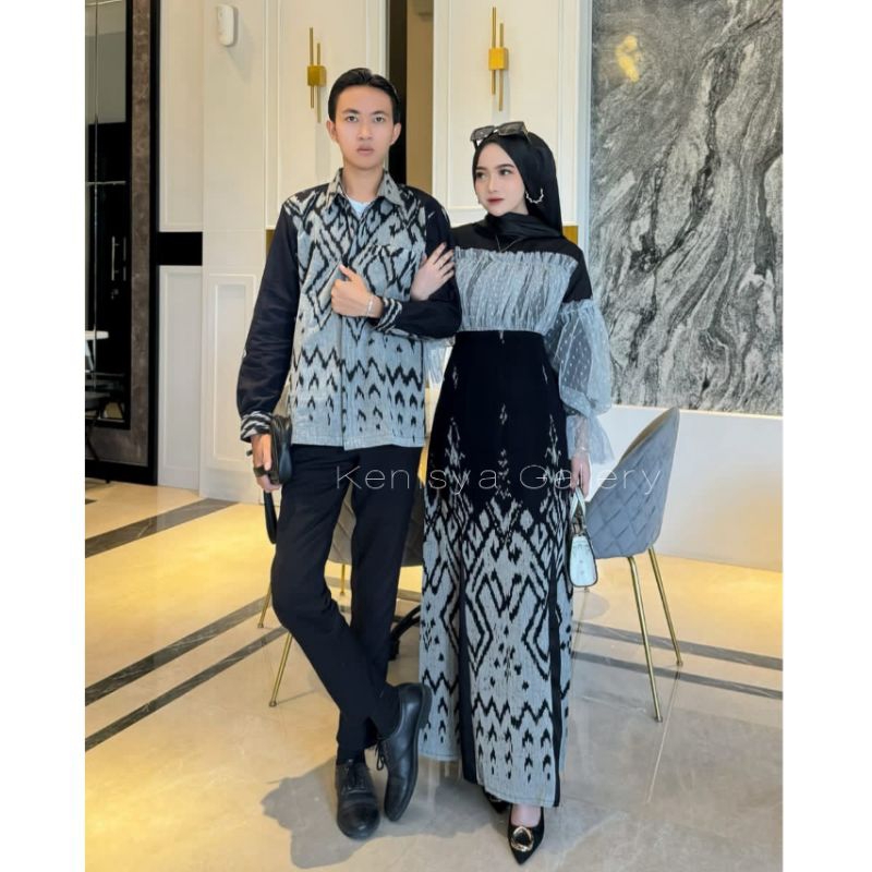 Ready Stok Set Baju Tenun Couple Set Tenun Baju Kondangan Outfit Tenun Gamis Tenun Gamis Kondangan