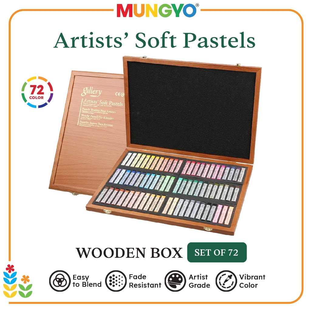 

Mungyo Gallery Artists Soft Pastel Set 72 Wooden Box Crayon Krayon Lembut