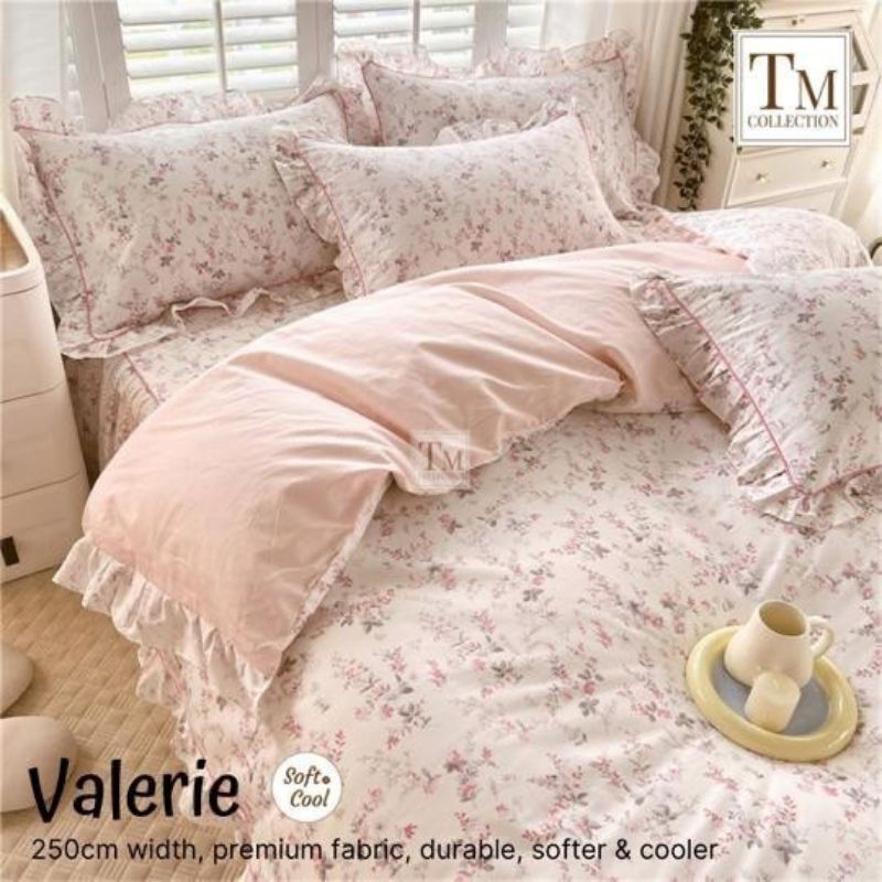 BEDCOVER SET SPREI KATUN LOKAL PREMIUM TERBARU MOTIF VALERIE