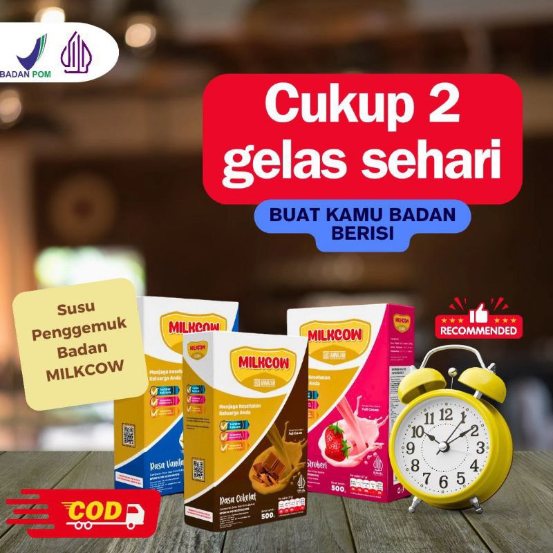 

Milkcow susu penggemuk badan rasa coklat vanila strawberry