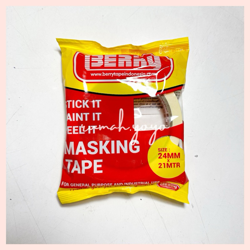 

Berry Isolasi Kertas 24mm x 21m | Masking Tape 2,4cm
