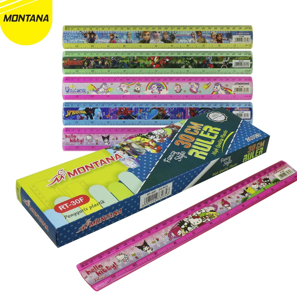 

Ready Menarik Montana Acrylic Ruler Fancy Penggaris Acrylic 3Cm Karakter RT3F Box 24Pcs