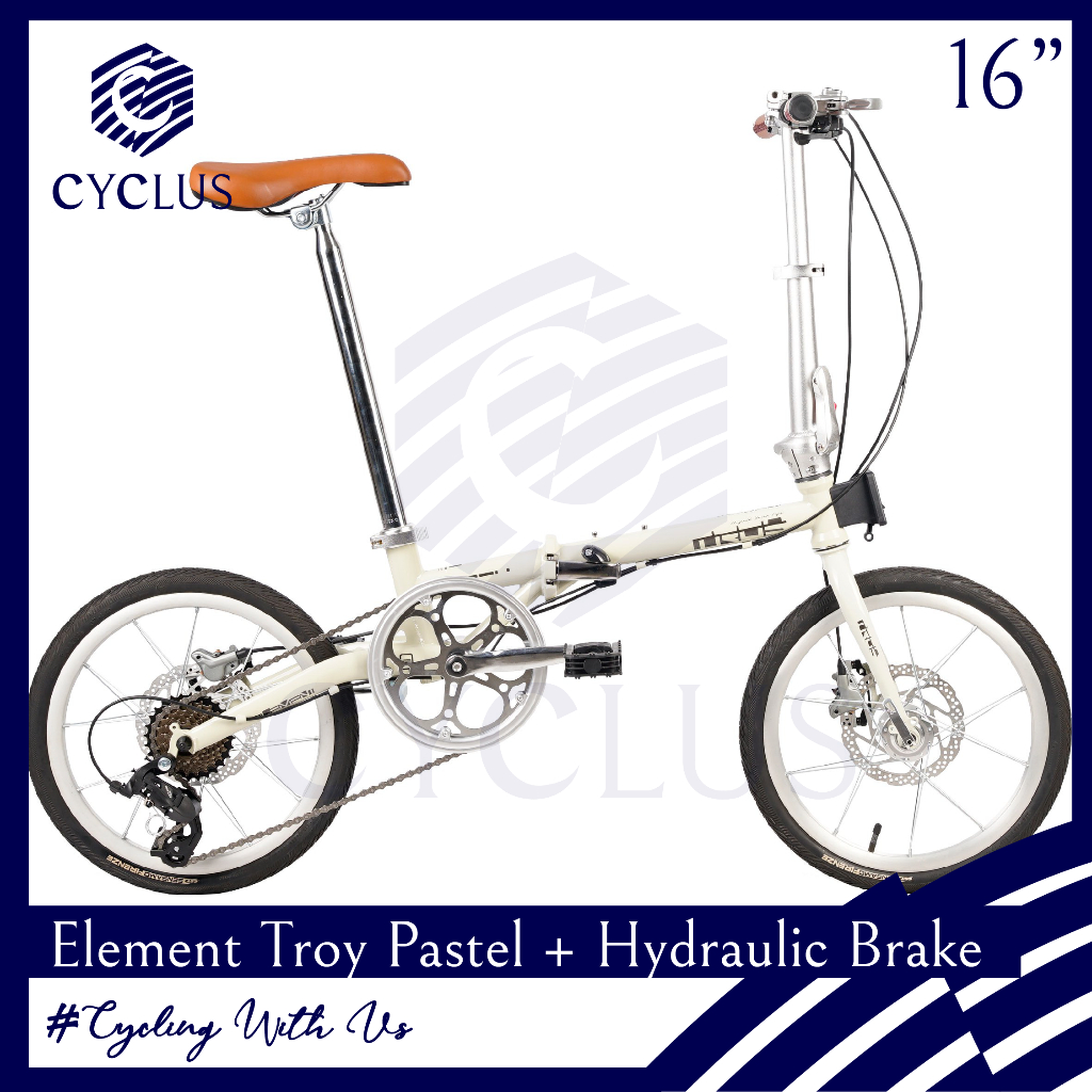 Sepeda Lipat Element Troy Pastel 8 Speed Hydraulic 16 Inch